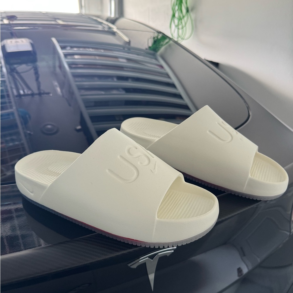 Nike White Slide Sandals